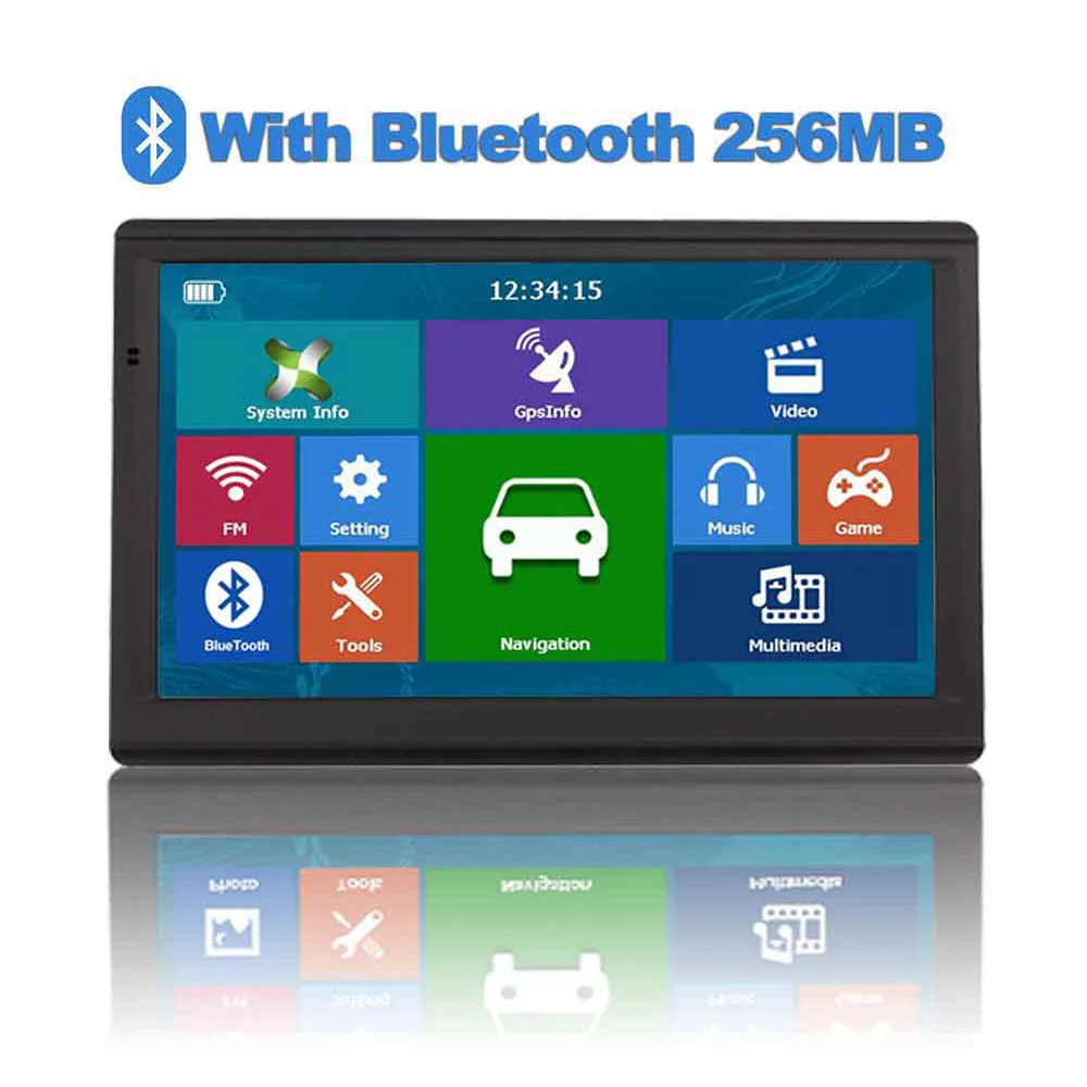with Bluetooth 256MB 733N Катарина " HD 8G 256MB емкостный автомобильный gps-навигатор FM Bluetooth AVIN последняя Европа карта грузовик gps навигаторы - Размер экрана, дюймов: with Bluetooth 256MB
