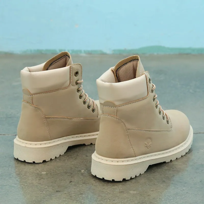 Fujin/женские зимние ботинки Модные женские теплые Кожаная обувь Рабочие ботильоны
