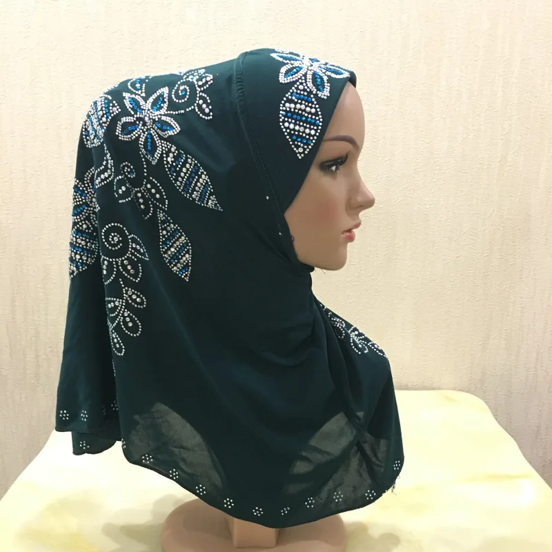 Цельнокроеный мусульманский женский шарф Khimar яркий головной платок Блестящий