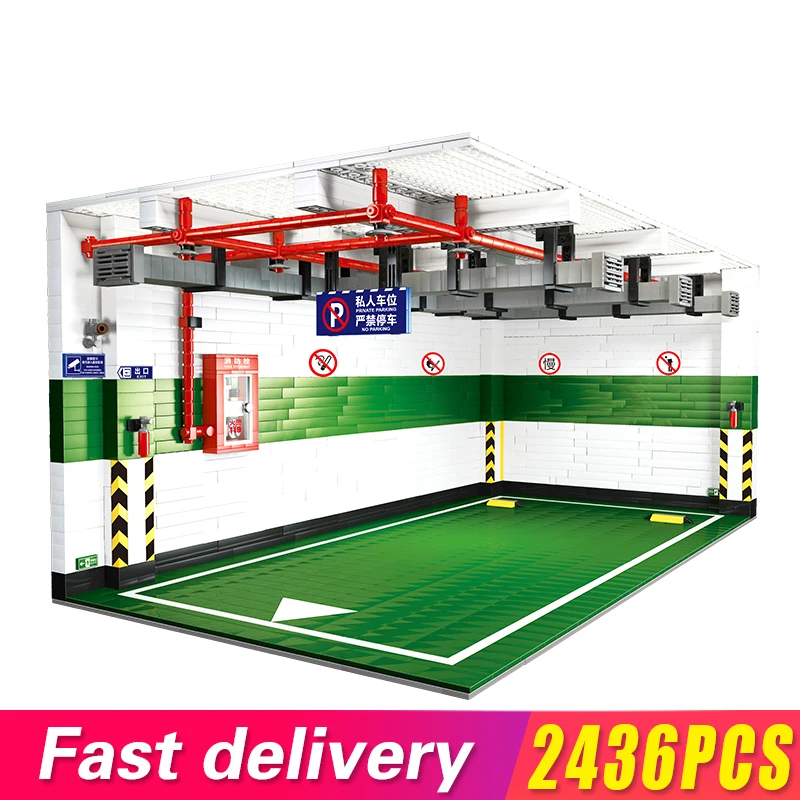 

High-Tech City Car Parking Set Building Blocks Model Diy Assemble Underground Garage Architecture Bricks Toys For Children Boys