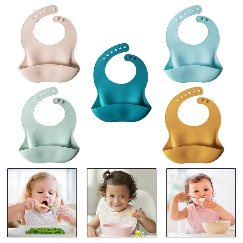 

Infants Adjustable Burp Apron Baby Food Grade Silicone Waterproof Bibs Newborn Boys Girls Feeding Saliva Towel