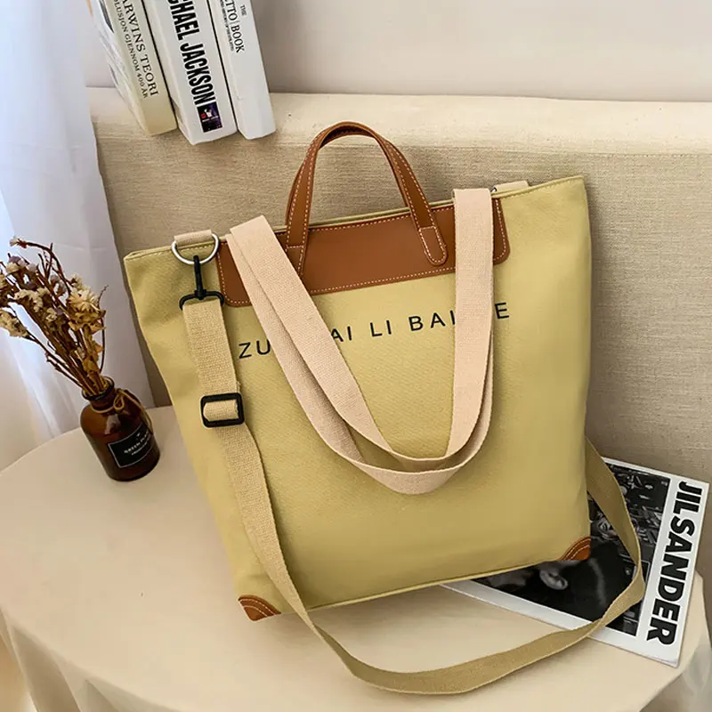 

Youda Student Canvas Shoulder Bag Zipper Luxury Women Bags Designer Women Messenger Bag Female Simple Handbag Letter Printing