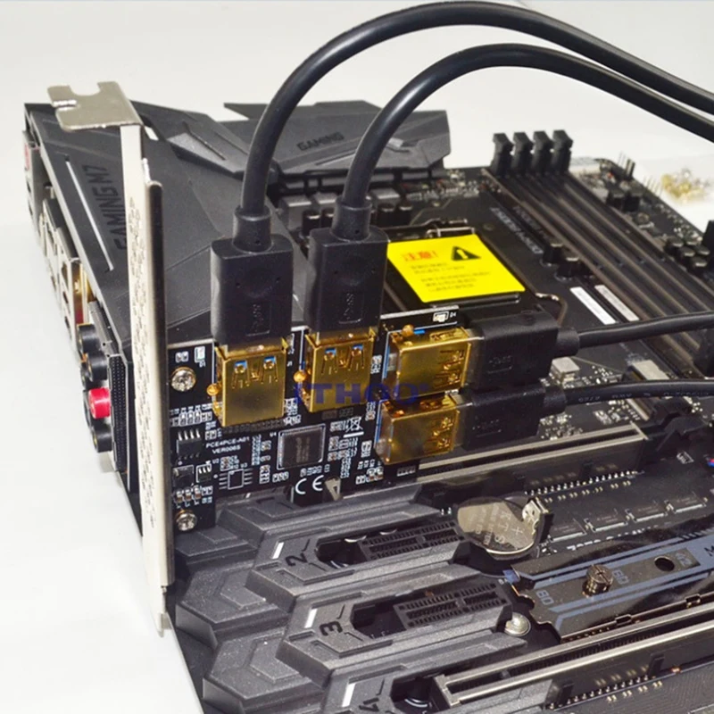 

PCI-E 1 to 4 PCI-E Adapter Card PCI-E to PCI-E Slot, USB3.0 Graphics Card Expansion Card, Used for BTC Bitcoin Mining