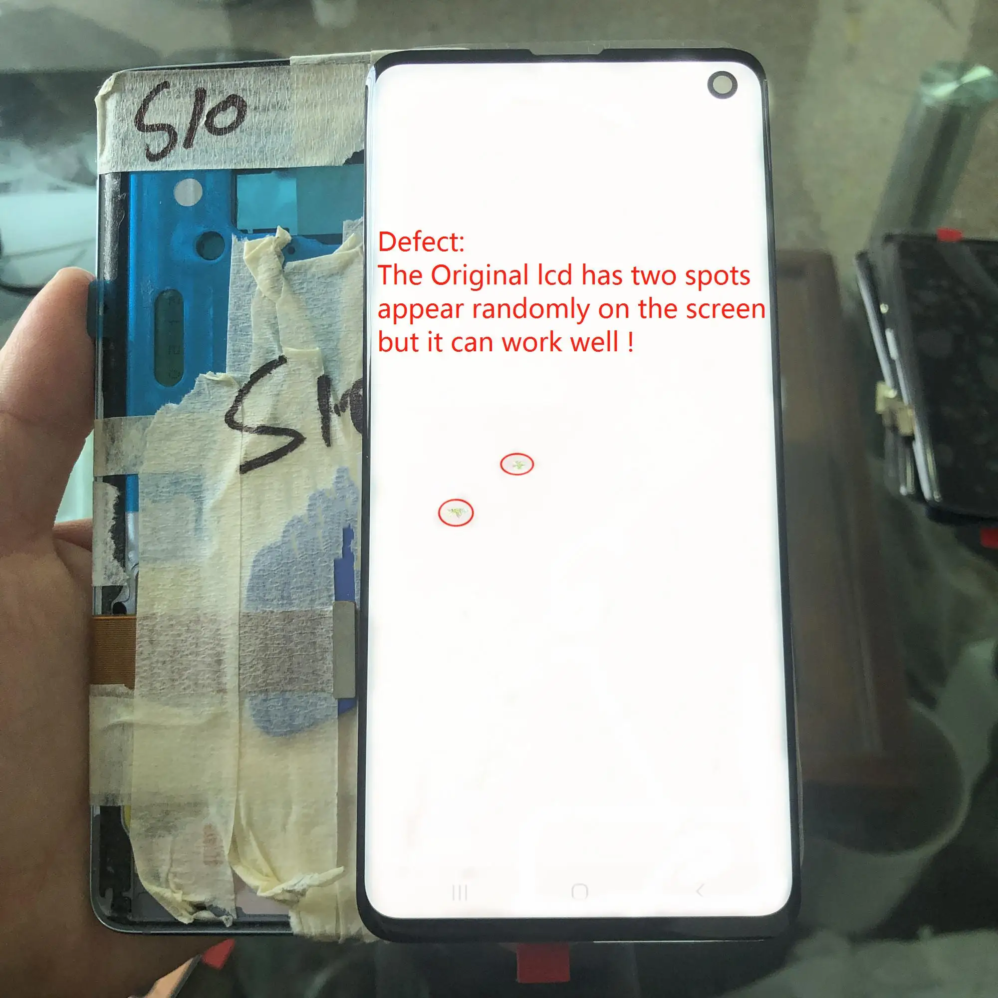 

Original AMOLED With Dead Pixels LCD For SAMSUNG GALAXY S10 G973 SM-G973F With Frame LCD Display+Touch Screen Digitizer Assembly