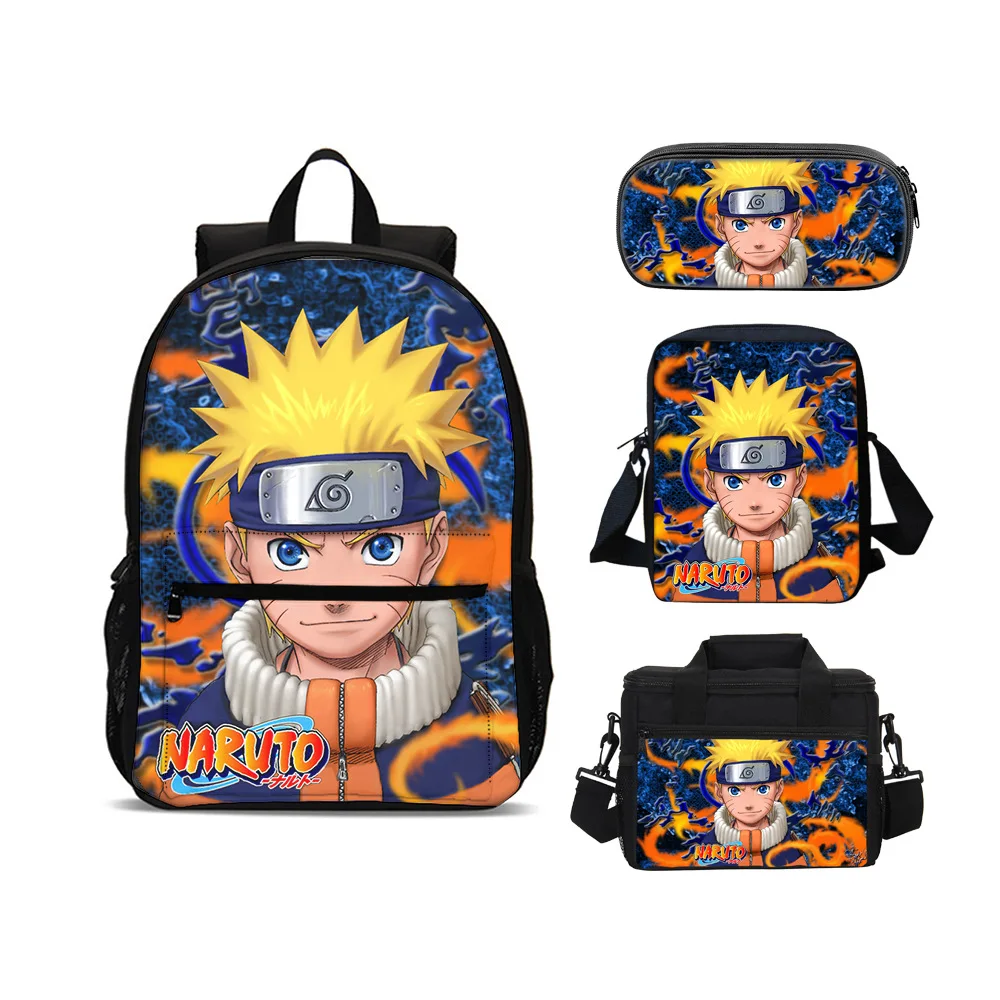 

Anime Ninja Uzumaki Uchiha Naru Schoolbag Travel Backpack Lunch Bag Shoulder Bags Pencil Case Gifts for Kids Students