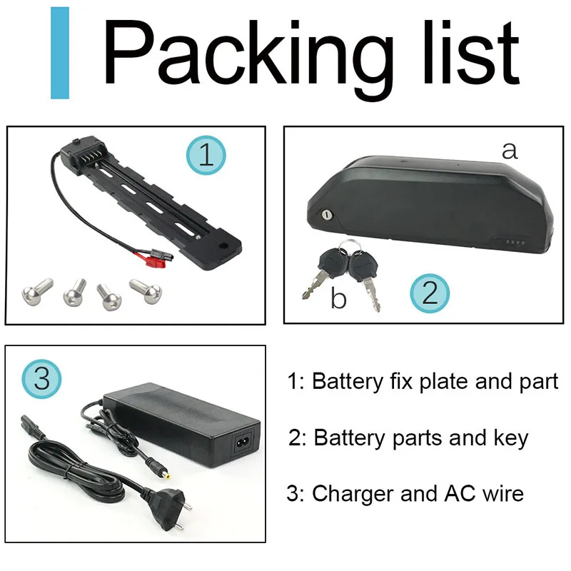 Electric eBike Battery 48V 52V 21Ah 24.5Ah 17.5Ah 13Ah Polly Batteria With Samsung Cell for BBSHD 1000W 750W 500W 350W Motor | Спорт и