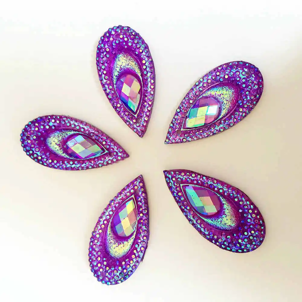 Кристаллы для стразы декоративные 10 х20 мм 40 шт. | Дом и сад