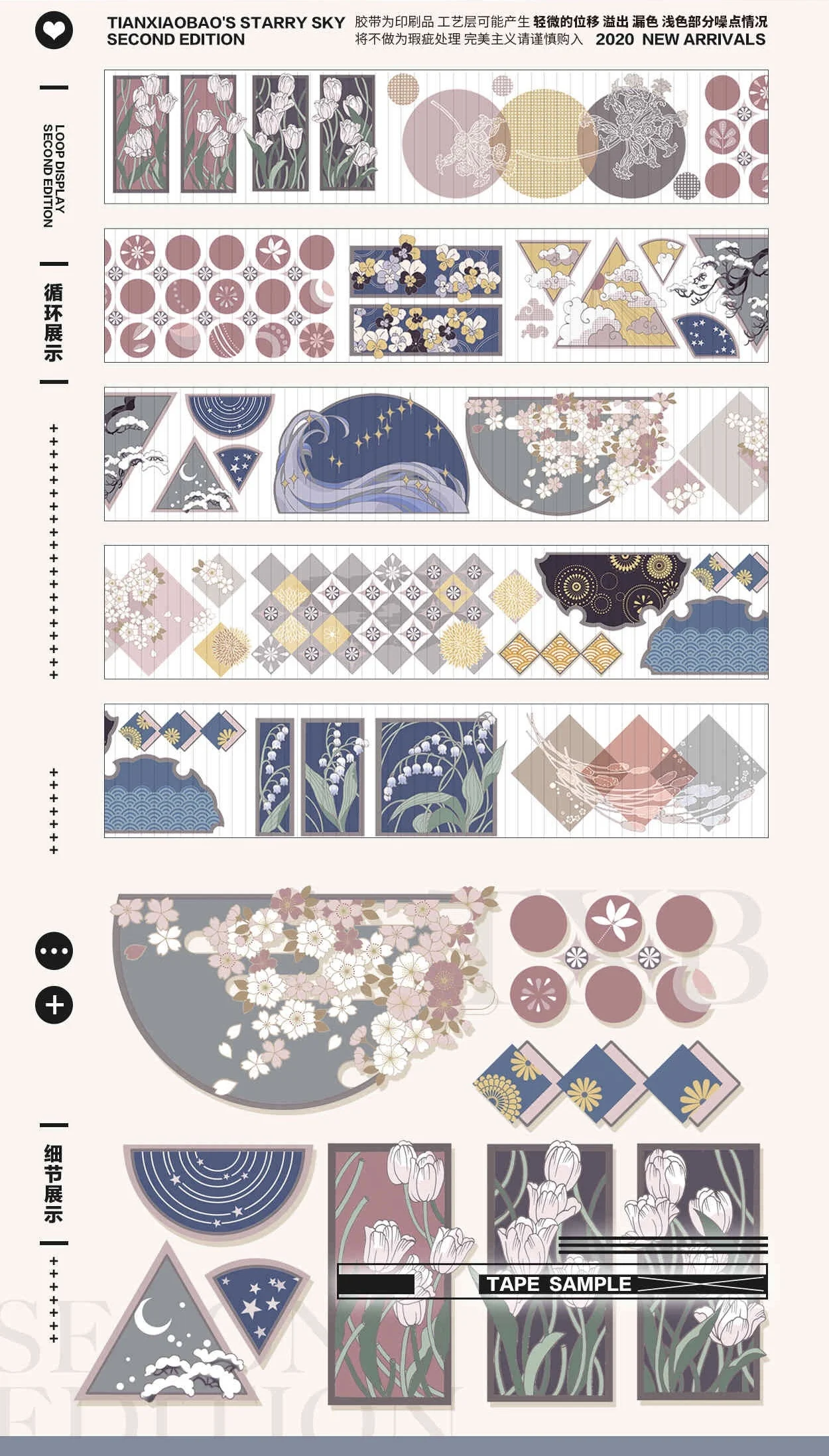 

5cmx10m Starry Sky Fairy Four Seasons Masking Tape