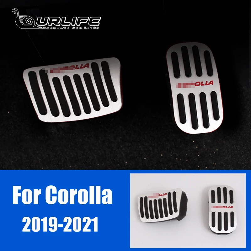 

2Pcs For Toyota Corolla E210 12th 2019 2020 2021 Auto Accelerator Gas Brake Cover Clutch Pedals Case Parts Car Accessories