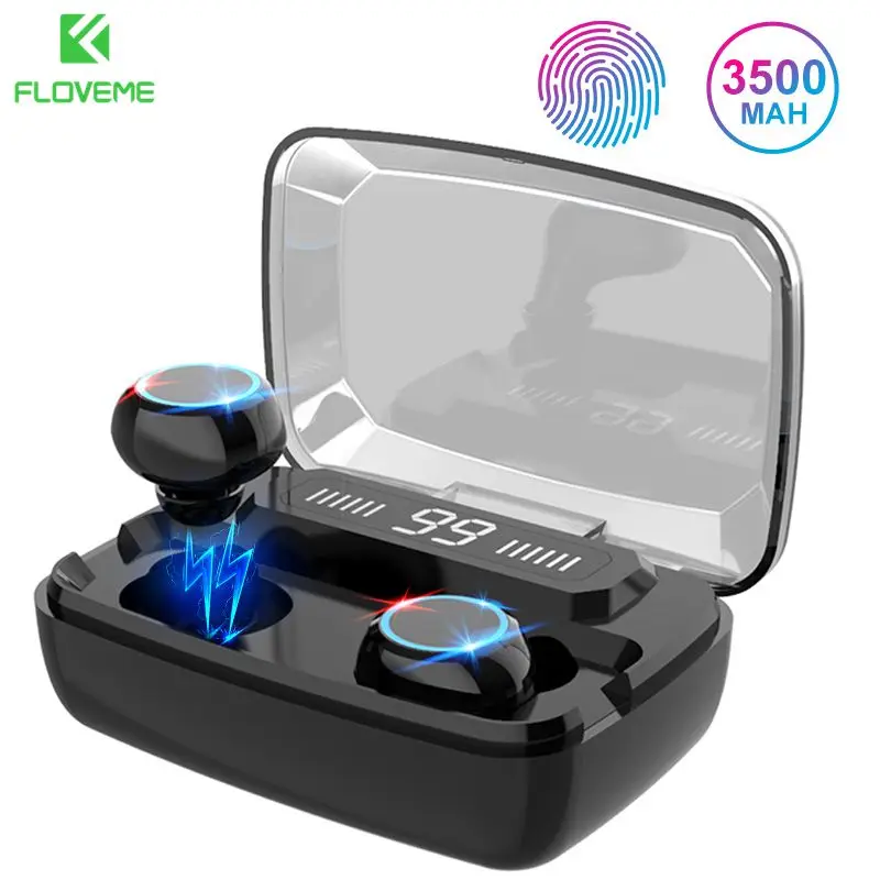 Беспроводной Bluetooth наушники со светодиодными огнями V5.0 наушники-вкладыши TWS с