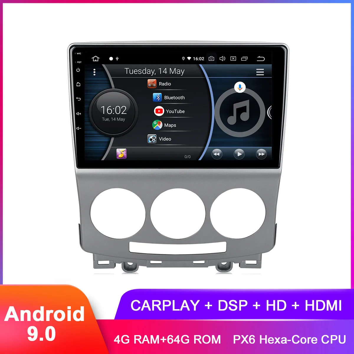 9 &quotIPS Android 0 автомобильный стерео для Mazda 5 2005 + Carplay радио GPS WiFi FM Навигация BT DSP