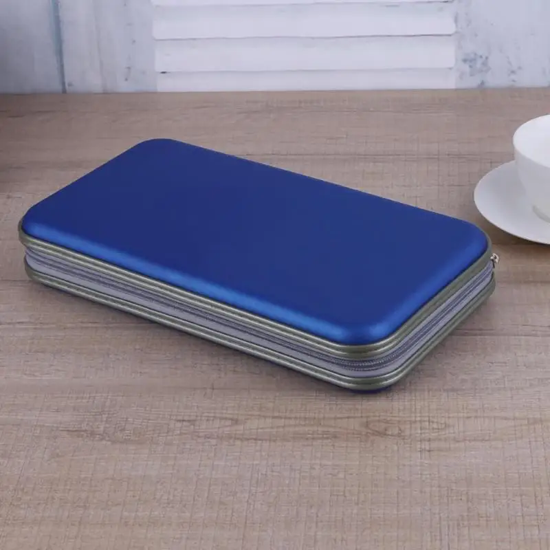 80 дисков держатель коробки для хранения посылка сумка автомобиля Синий чехол
