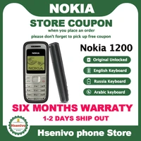 nokia 1200 original 1200 unlocked gsm 9001800 mobile phone with russian hebrew polish language free shipping