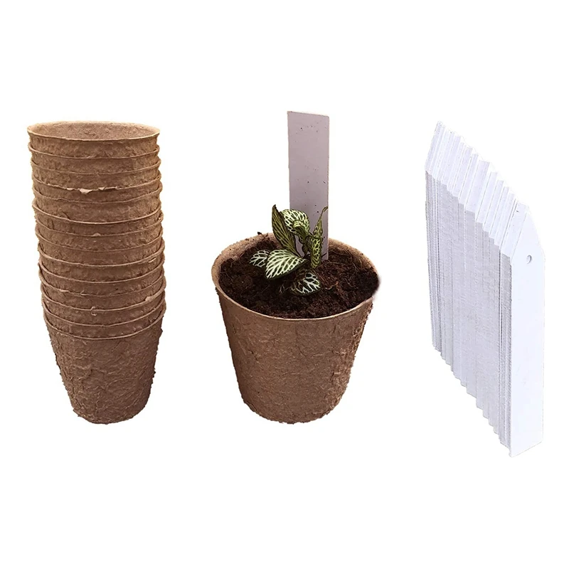 50 шт. круглые торфяные горшки 6 см 3 упаковки | Дом и сад