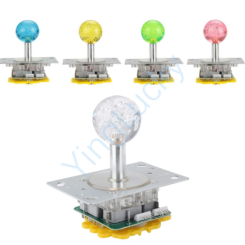 

LED Arcade Joystick ,12V Colorful Illuminated Joystick Switchable from 4 to 8 Way Operation for Arcade Machine Crane Machine