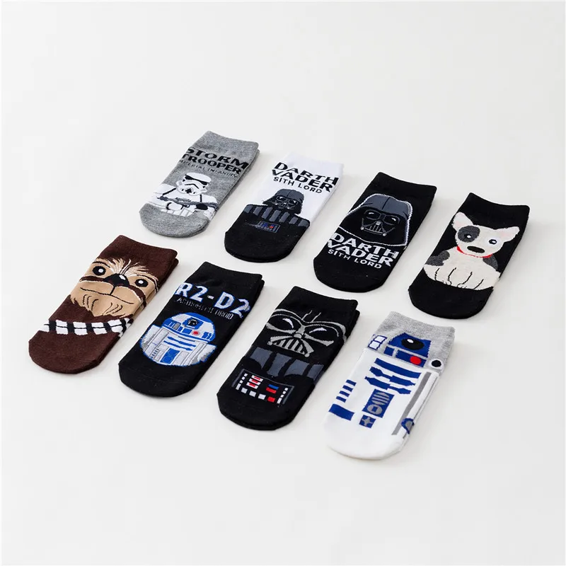 Wookiees Chewbacca, носки в стиле Звездных войн, черный рыцарь, забавные, новинка, мужские весенние, летние носки, удобные, впитывающие пот хлопковые носки до щиколотки