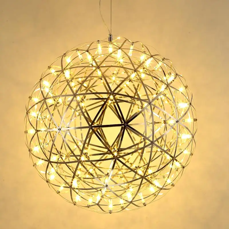 

Classical Design Creative LED Pendant Light Firework pendant lights Stainless steel Round hanging Lamps Indoor Lustres de led