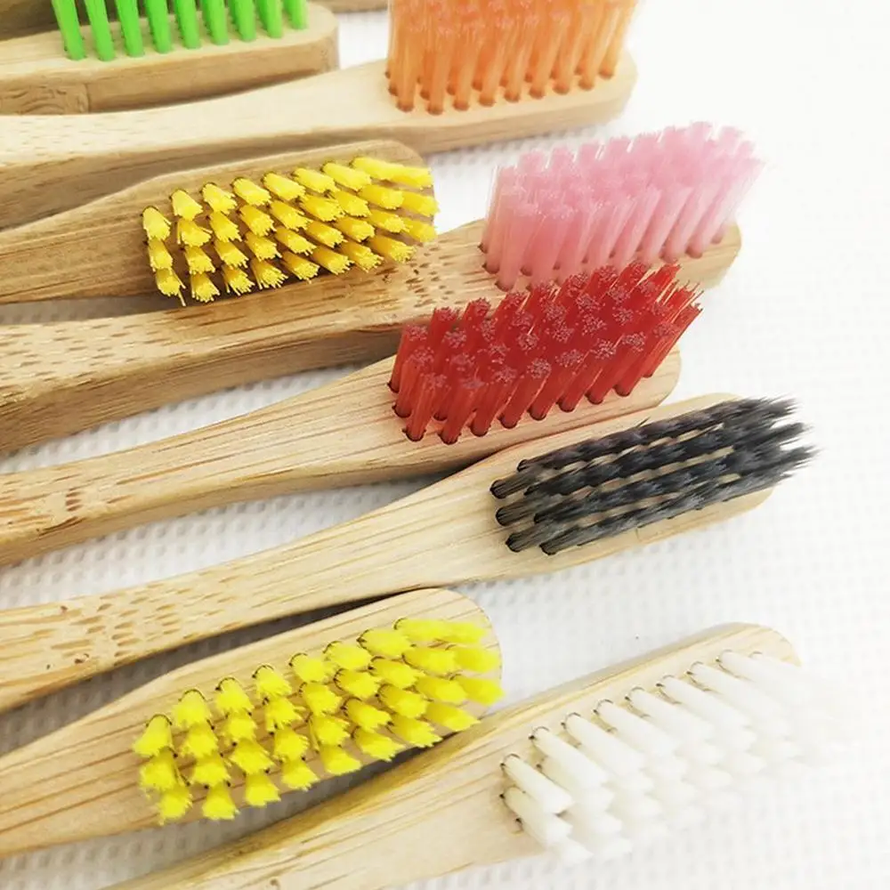 

1PC Environmentally Wood Rainbow Toothbrush Bamboo ToothBrush brush Fibre Whitening Tooth Handle Rainbow Wooden Bamboo T7P0