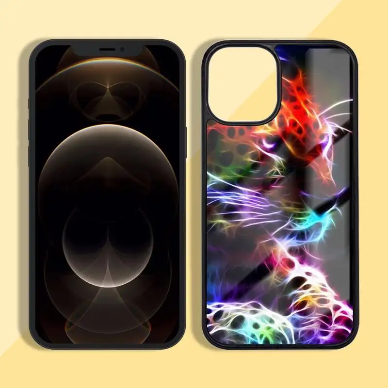 

lovely lion leopard Cheetah Phone Case Silicone TPU+PC For iPhone11 12 mini Pro MAX 7 8 Plus X XR XS Samsung S20 10 9 8 Plus