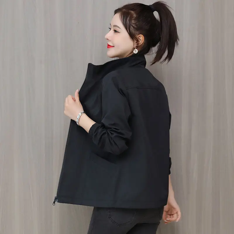 

Korean 2021 New Spring And Autumn Women Casual Jacket Trend Thin Short Coat Simple Fashion All-Match Lady Windbreaker zh1604