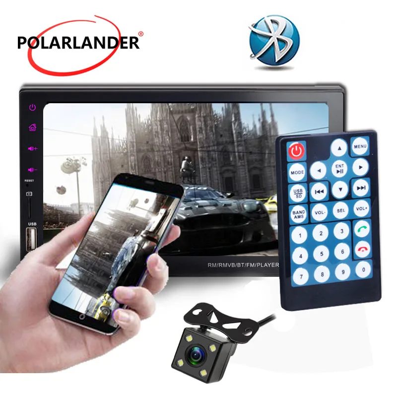 Автомагнитола 2 DIN 7 дюймов FM/TF/USB 9 языков MP5 сенсорный экран Bluetooth|car stereo mp5|2 din inch2 |