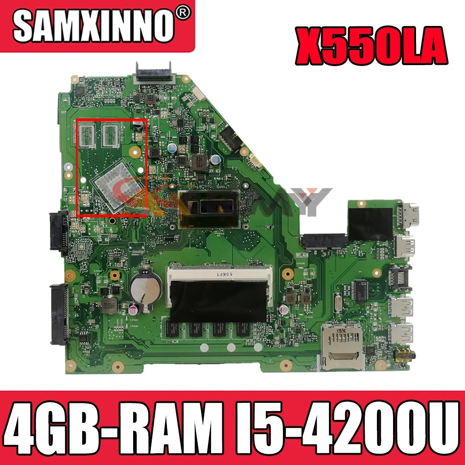 

Akemy X550LD материнская плата для ноутбука ASUS X550LA X550LC X550LN X550L оригинальная материнская плата DDR3L 4GB-RAM I5-4200U GM Дифференциальная Сигнализация пониж...