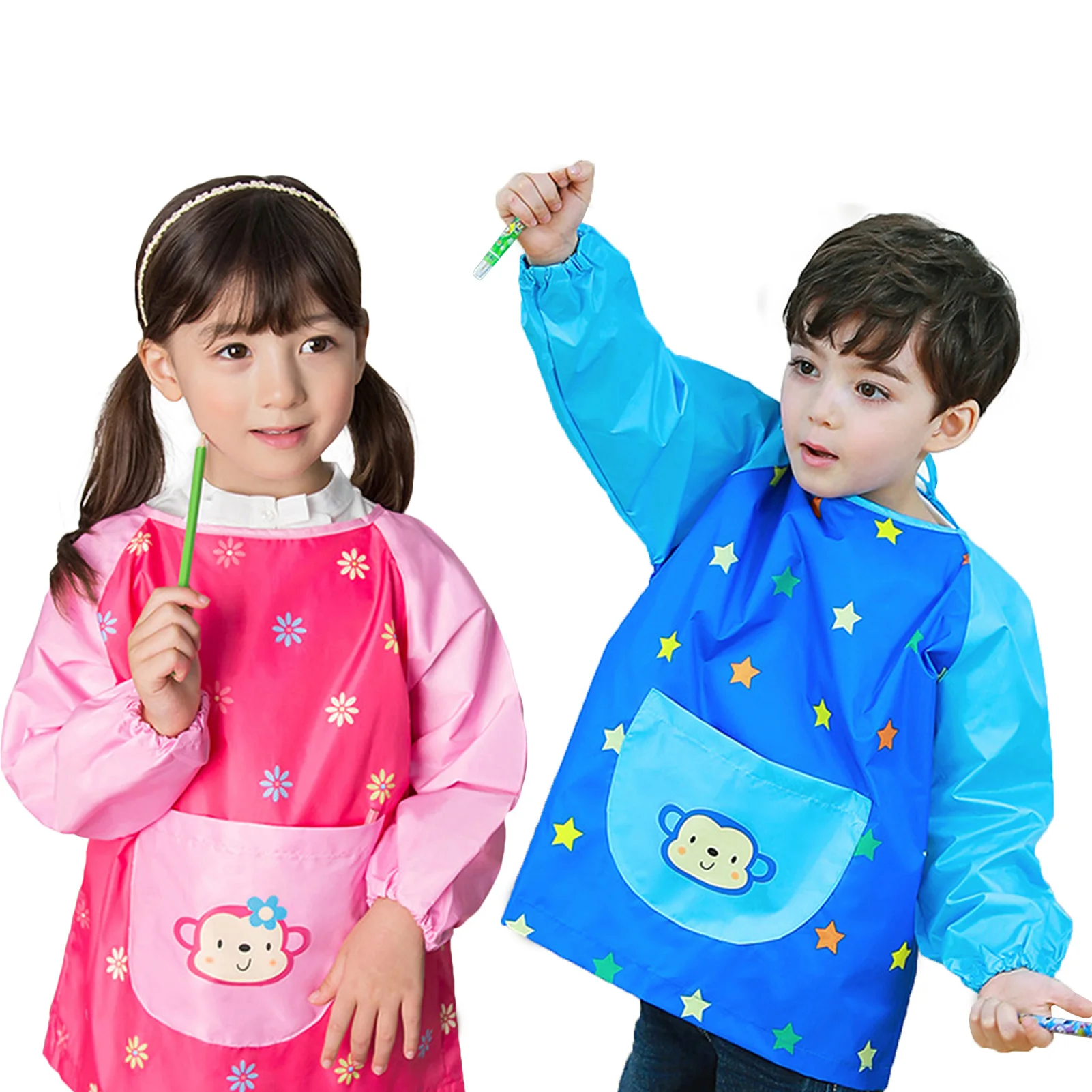 

Kids Art Smocks Kids Painting Aprons Colorful Waterproof Children Art Aprons Artist Painting Aprons With Long Sleeve