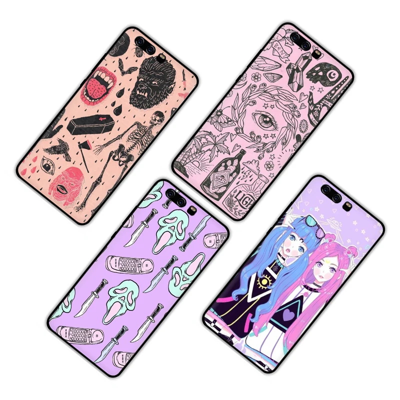 EWAU Girly Pastel Witch Goth силиконовый телефон чехол для Huawei P8 P9 P10 P20 P30 Lite Mini Pro P Smart Z Plus