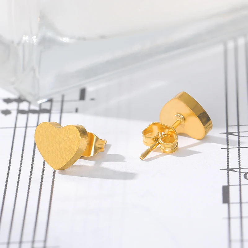 DIANSHANGKAITUOZHE Stainless Steel Earrings Fashion Jewelry Aros Gold Silver Heart For Women Orecchini Boucle D'oreille | Украшения и