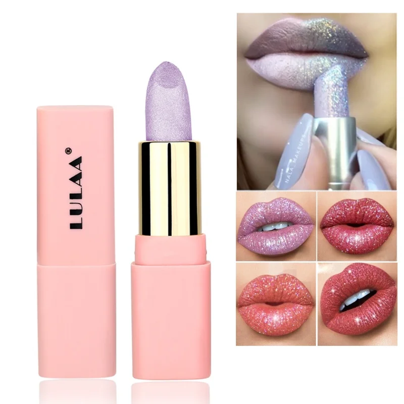 

Sequin Pearlescent Lipstick IsNot Easy To Decolorize Waterproof Moisturizing Non-stick Cup Pearlescent Lipstick Makeup Lip Gloss
