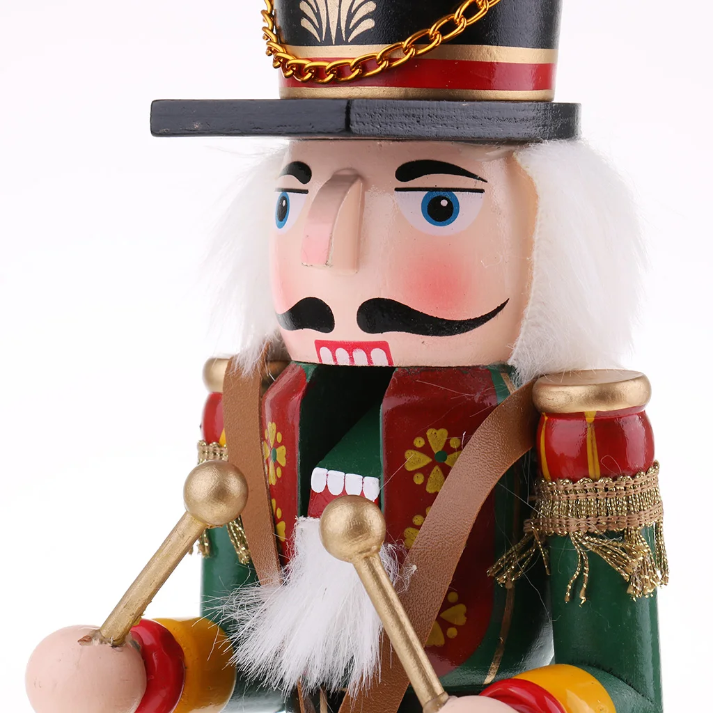 2Pcs/Lot 30cm Hand Painted Wooden Nutcracker King Drummer Solider Figurine Puppet Doll Toy Soldier Display Ornament | Дом и сад
