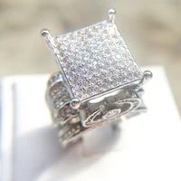 fashion luxury shining crystal ring for women silver plated engagement rhinestone ring jewelry romantic women wedding jewelry