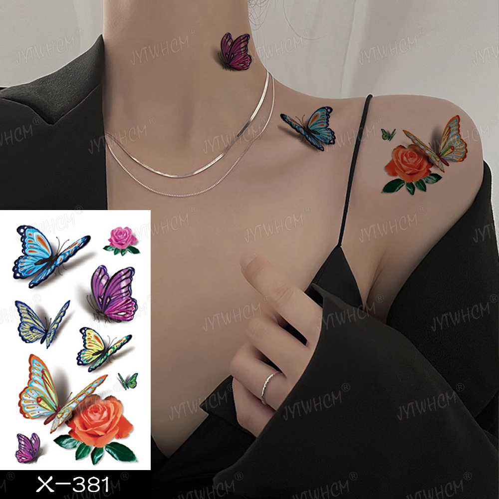 Временные татуировки наклейка крутая переводная татуировка Бабочка любовь