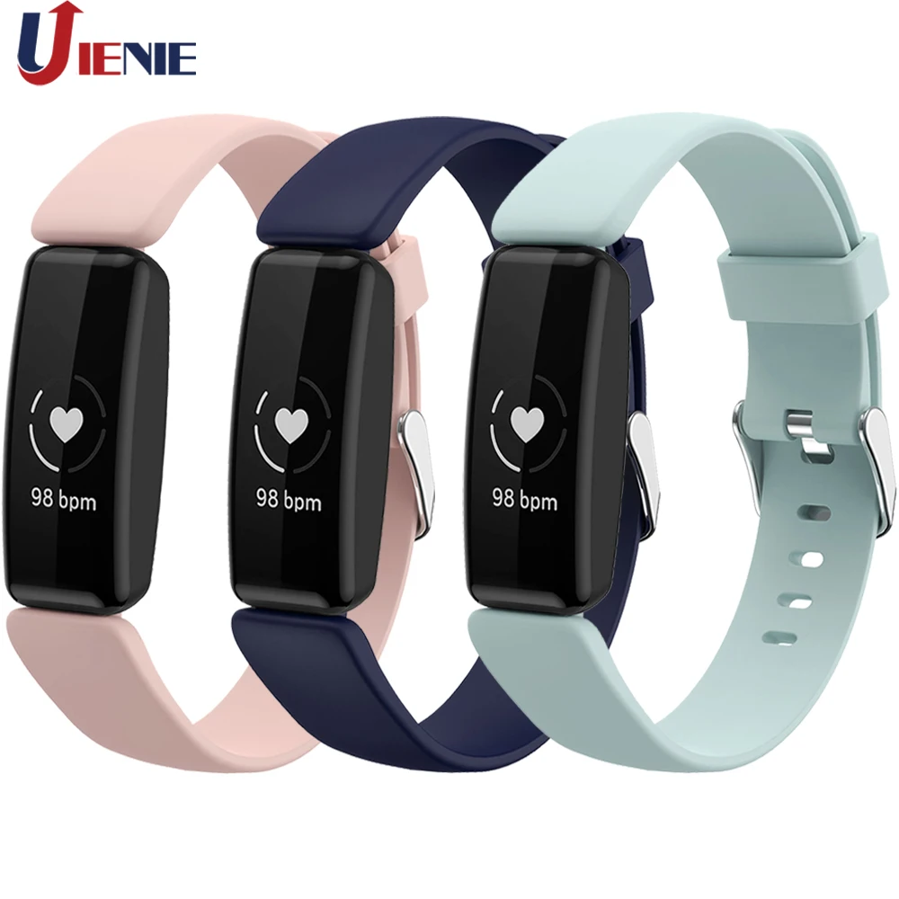 Ремешок силиконовый для Fitbit inspire 2 браслет с металлической пряжкой спортивные