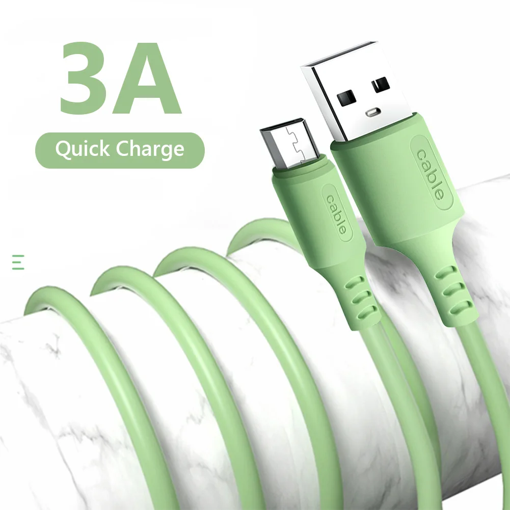 1 м 3A USB Type-C Android Micro Liquid Silicone кабель для быстрой зарядки и синхронизации данных IPhone