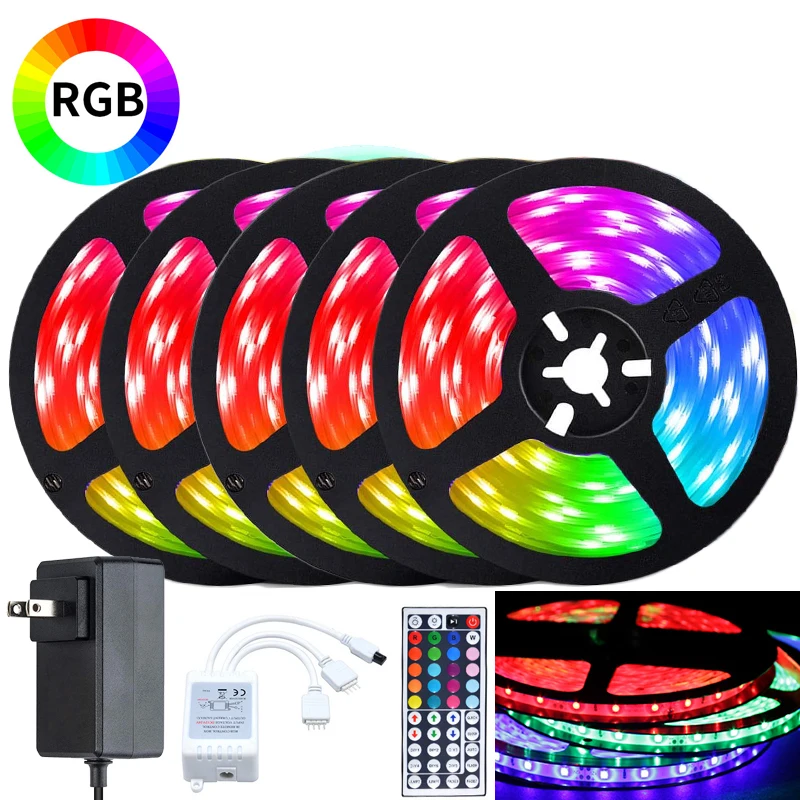 

Светодиодная лента RGB, 12 В, 5/10/15/20 м, 5050, водонепроницаемая