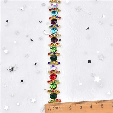 style 6 1.3cm width Новинка, 20 см/Лот, стразы, стеклянная цепочка с цветком со стразами, смешанные цвета, свадебная отделка, ПРИШИТАЯ одежда, сделай сам, аксессуары для сумок/обуви/одежды - Цвет: style 6 1.3cm width