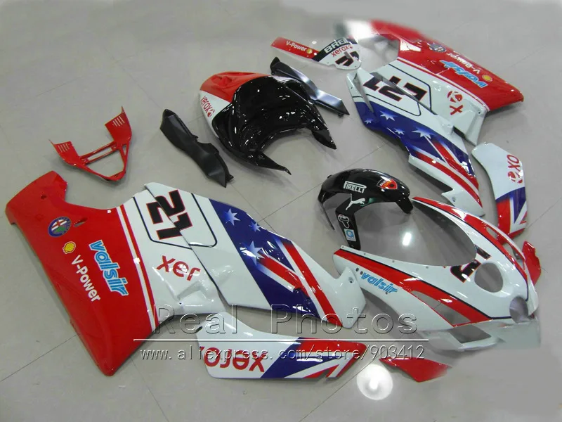 

Комплект обтекателей высокого качества для Ducati 749 999 03 04, белый, красный, синий 100%, комплект обтекателей 749 999 2003 2004 SL32