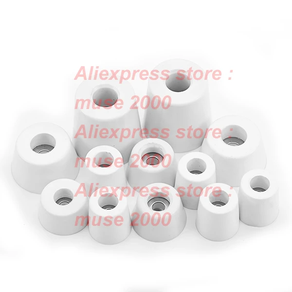 27 30 35 40 45 50 mm White Rubber feet pads Machine Conical Case Audio noise proof buffer furniture cone bumper cushion | Обустройство
