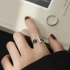 Женское Открытое кольцо Todorova, черное кольцо с эмалью, с геометрическим дизайном