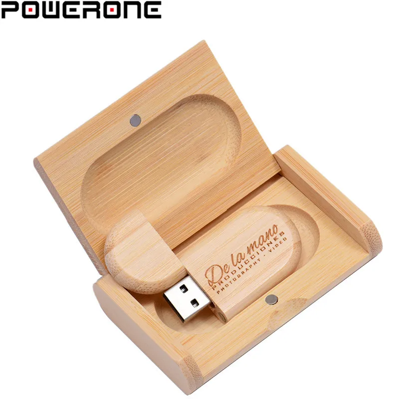 POWERONE 1 шт. Бесплатный Логотип Деревянный + коробка персональный флэш накопитель с
