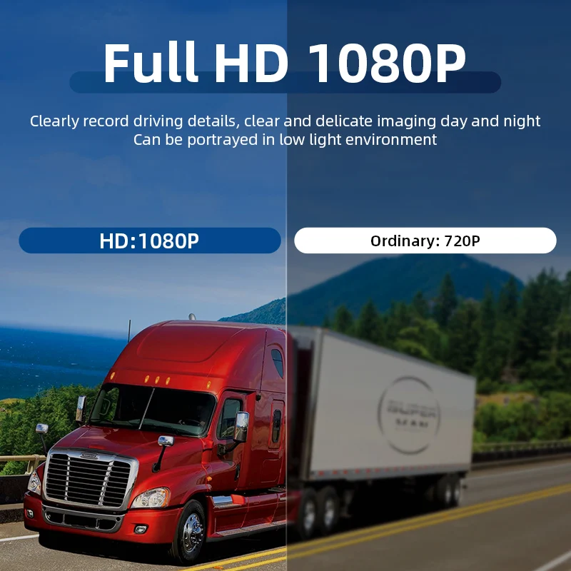 Jansite 7 &quotBluetooth грузовик DVR Регистраторы 1080P 2-х канальный с разделенным экраном