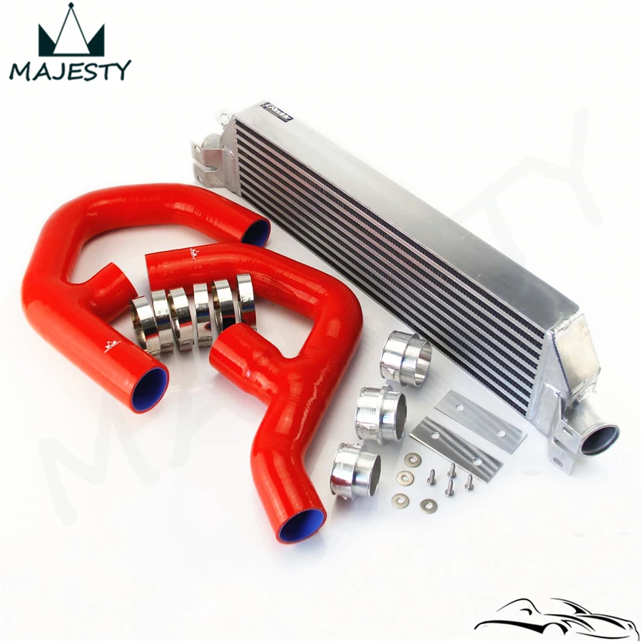 Красный турбо двойной интеркулер для Volkswagen VW GOLF MK5 MK6 GTI FSI JETTA 2 0 T|intercooler kit|twin