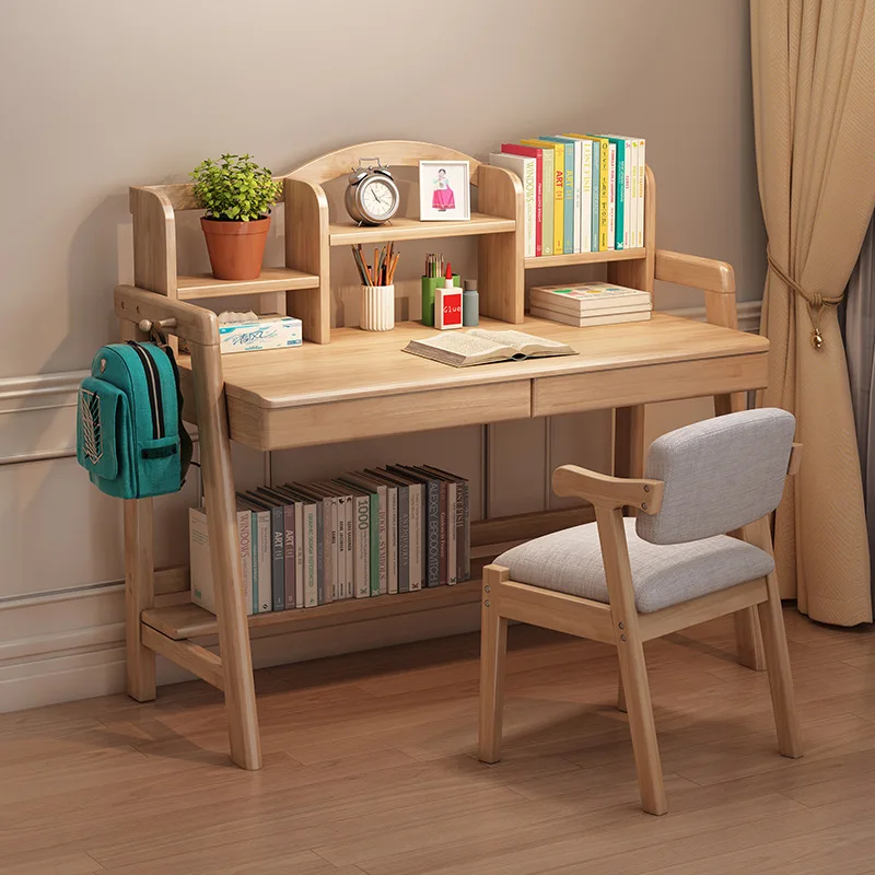 Solid Wood Computer Desk Children's Furniture Lifting Table Simple Home Student Study Bedroom Adjustable |