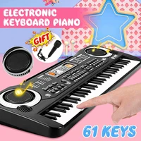 usbuseu plug 61 key electric digital piano with microphone music electronic keyboard kids key board piano instruments kids toy