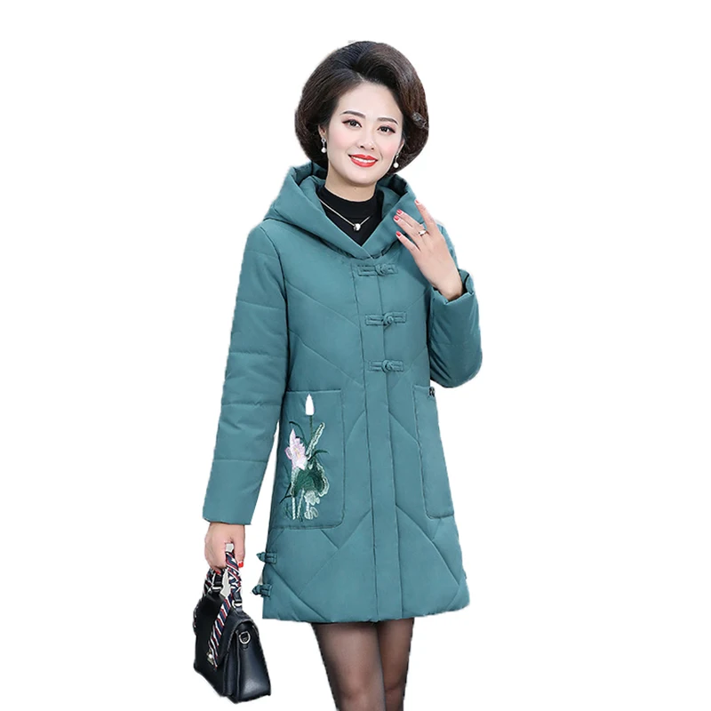 

2020 новое зимнее пальто для девочек высокого качества стеганая куртка Женская Пальто Ретро средней длины с капюшоном, средней длины, с капюш...