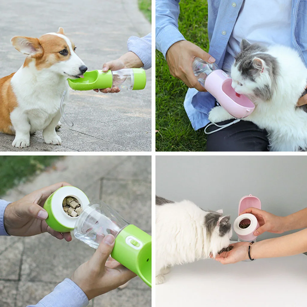 2 In1 Портативный собака бутылка для воды маленький большой собаки путешествия