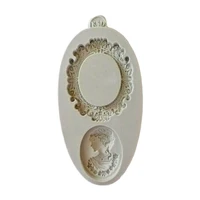 european style mirror frame photo frame and avatar silicone mould psattern embossed fondant glue molds