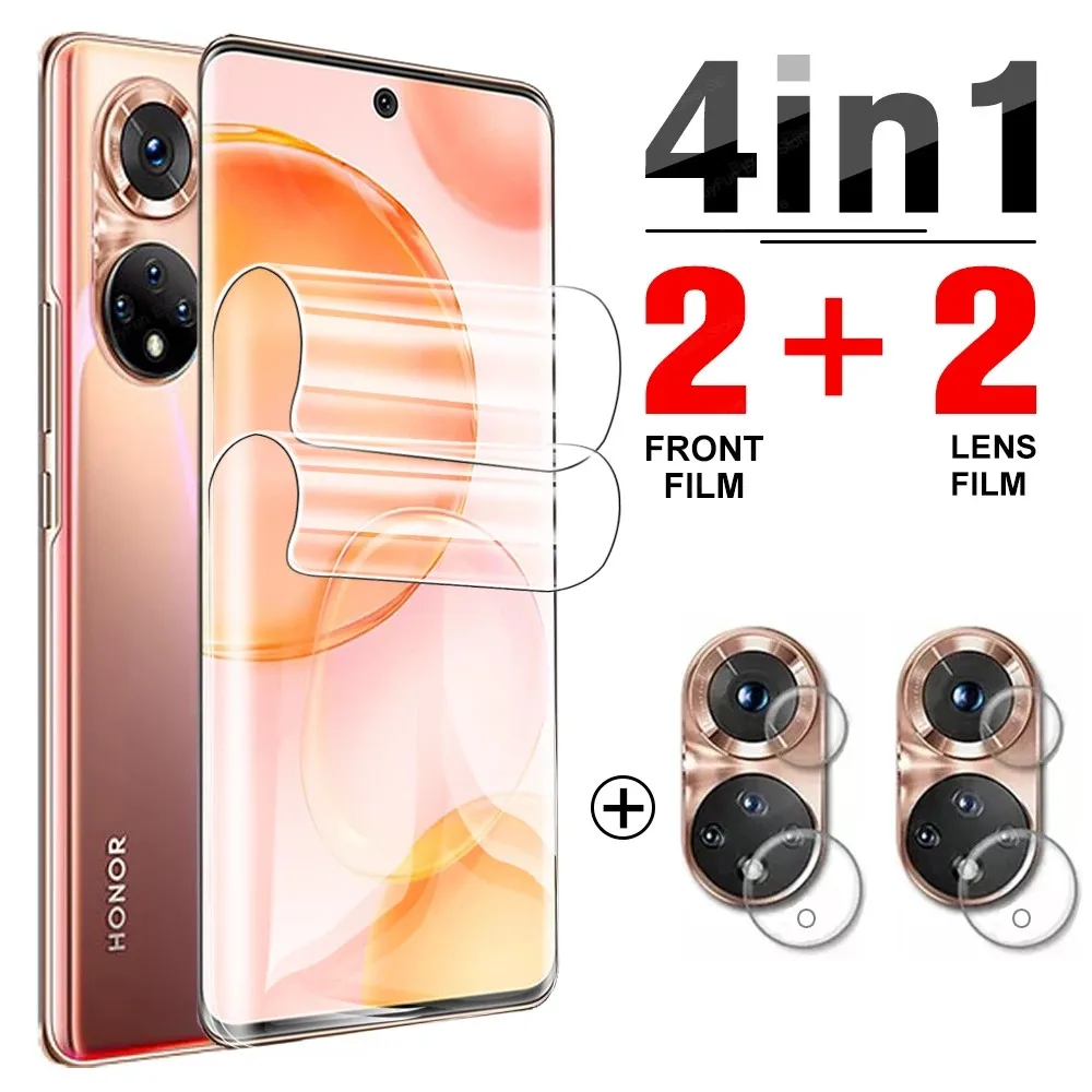 Гидрогелевая пленка 4 в 1 для Huawei Honor 50 Pro SE защитная экрана объектива камеры