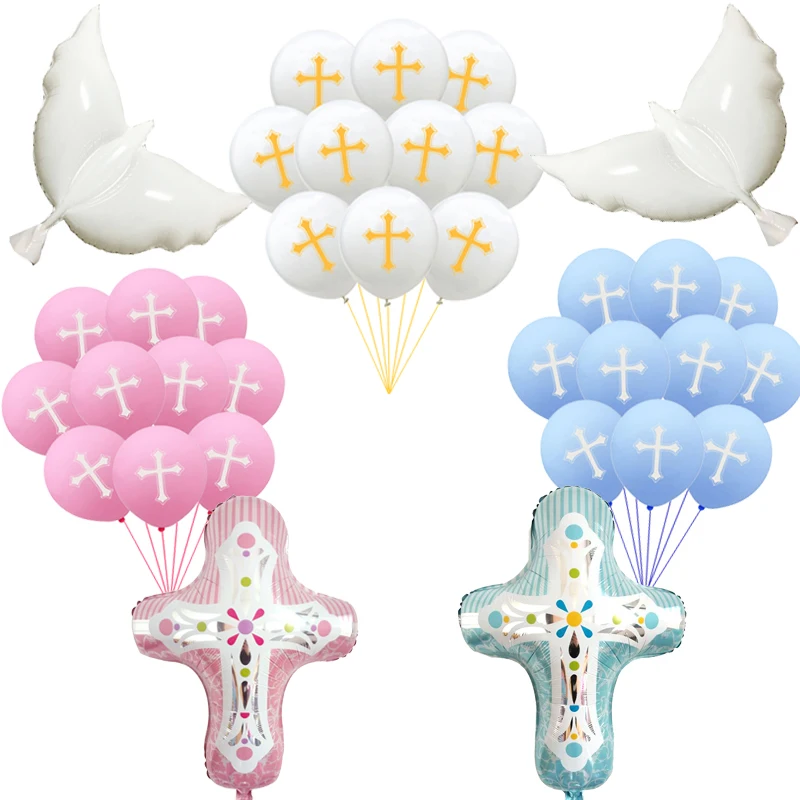 1 комплект церковный крест голубь Фольга воздушные шары Кристиан католический